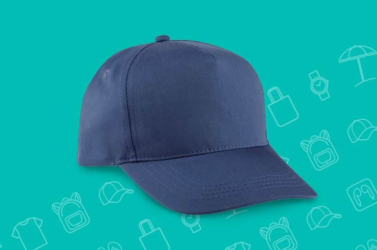 Boné em poliéster reciclado (100% rPET) azul
